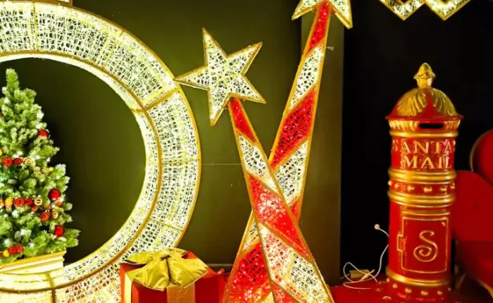 Buiten kerstverlichting objecten