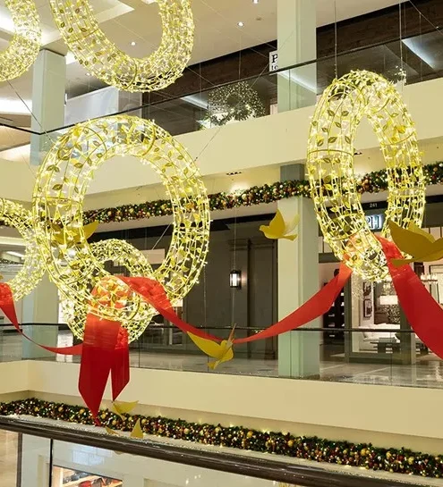 kerst versiering winkelcentrum verlichting