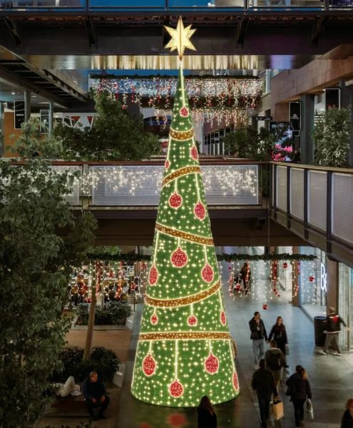 Kerstboom verlicht professioneel winkelcentra