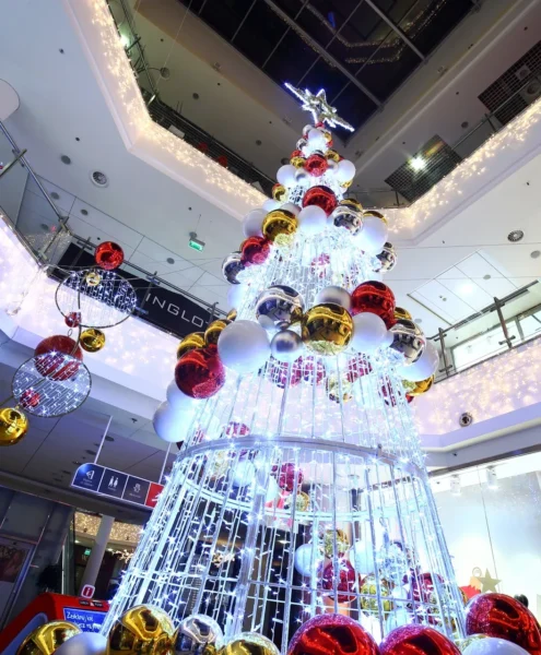 Kerstboom shopping centra led verlichting