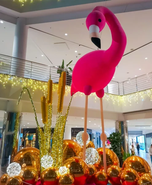 flamingo decoratie zomer winkelcentrum