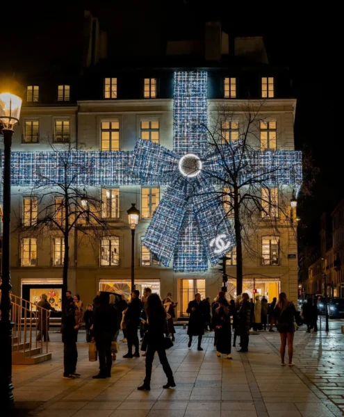 Gevelverlichting kerst pand gebouw